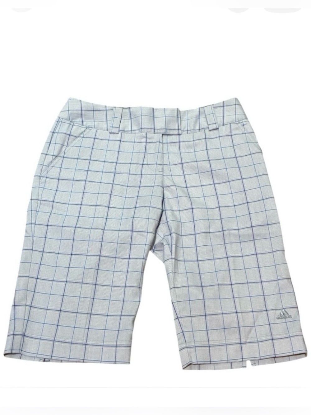 Adidas Women’s Plaid Golf shorts Gray Blue Stretch Size 6 NEW Bermudas Preppy